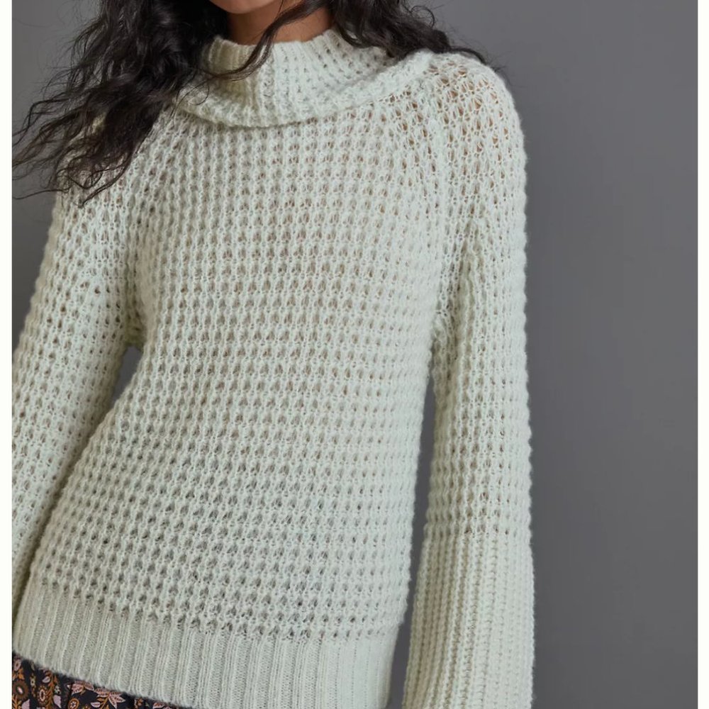 NWT M Maeve Dionne Bell-Sleeved Sweater in Ivory